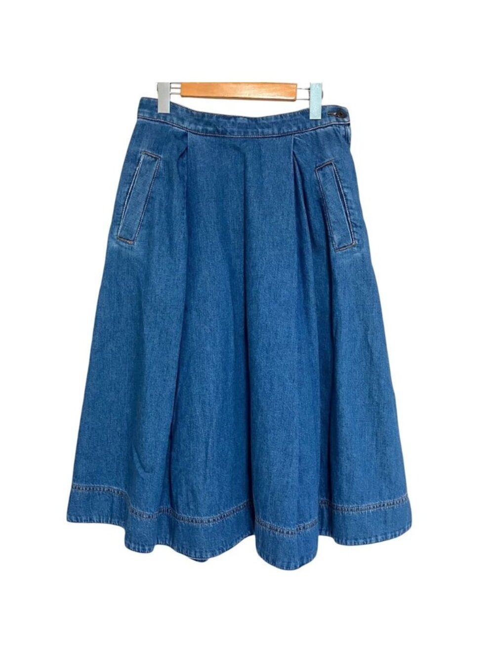 Max Mara Weekend with Ashley Park Dry Denim Skirt Blue Spring Summer Fall Winter